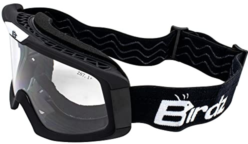 Birdz Eyewear Pelican Fitover Padded ATV Motorcycle Riding Over The Glasses (OTG) Goggles Black