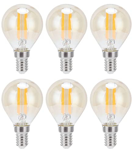 Garosa G45 LED Light Bulb E14 LED Filament Bulb Light Bulb Replacement 360lm 4W 2700K Warm White Light Vintage LED Bulbs for Ceiling Light Fixtures(6 Pack)