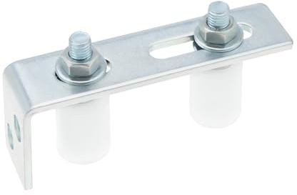 EMSea 1 Juego de Guía de Puerta Bloque de Guía de Rodillos Puerta de Patio Marco de Rueda Guía de Zinc Blanco Rodillo de 30x40mm para Puerta Corredera Puerta de Fábrica