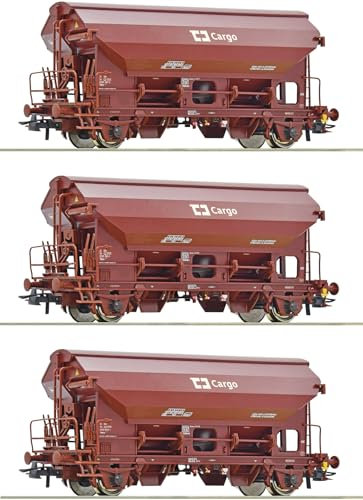 6600078 H0 - Juego de 3 carritos de techo giratorios Tdns, CD-Cargo, Ep.VI