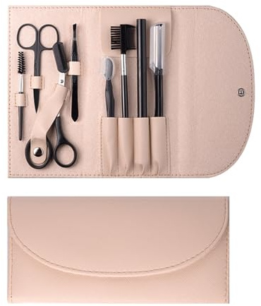 8 in 1 Eyebrow Trimmer Kit, Eyebrow Shaping Grooming Kit Eyelash Tool Kit for Women, Eyebrow Scissors, Eyebrow Razor, Eyebrow Pencil,Eyelash Comb, Tweezers, Makeup Eyelash Tool Eyelash Separator Tool