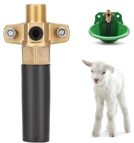 Automatic Waterer Bowl Valve, Sheep Waterer Copper Valve | Livestock Drinker Feeder Supplies Dispenser Goat Feeding Accessories Fittings for Cattle Piglet Cow Dogs Horse