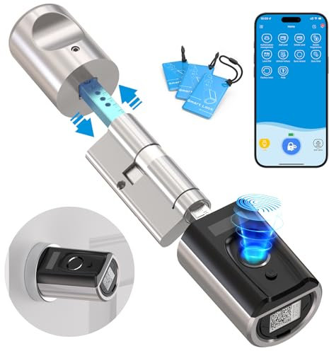 WELOCK Fingerprint Smart Door Lock, Touch41 Fingerprint & RFID Keyless Entry Door Lock, Bluetooth & WiFi App Control, Alexa Compatible, IP65, 50-100mm Doors for Home,Hotel,Bedroom,Garage,Cellar