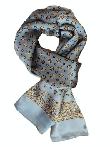 Pupathalsduk herr 100 % sidenscarf vintage mönster sidenhalsduk herrhalsduk, #8_grå, one size