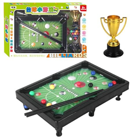 Tisch-Billardtisch – Miniatur-Billardspiel, kompakter Billardtisch für Kinder und Erwachsene | Kleines Billard-Set, unterhaltsames Desktop-Billard-Spiel, interaktives Lernspiel für und Mädchen,
