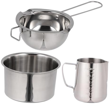 OQHAIR Olla medidora de Acero Inoxidable para baño maría, Ideal para Hornear Queso y Mantequilla, Ideal para cocinar al Aire Libre en Camping.