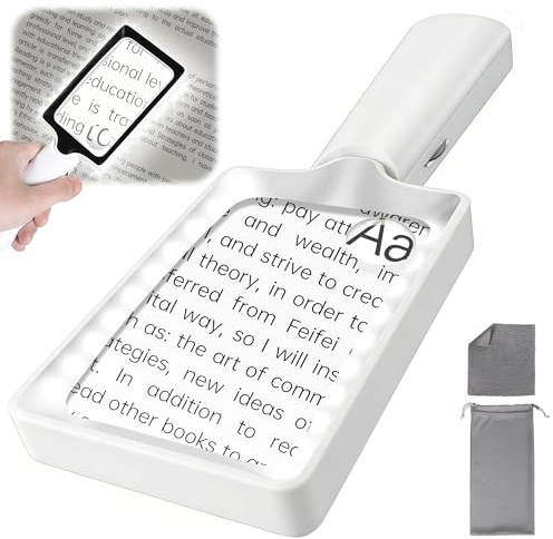 Overcomo 5X/15X Lightweight Handheld Reading Magnifying Glass with Light