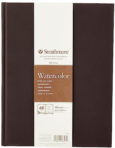 Strathmore 400 Watercolour Skizzenbuch - P467-8-4, 48 Blatt, 21,6 x 27,9 cm, 300 g/m², Naturweiß