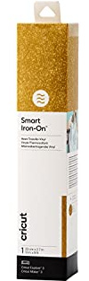 Cricut Smart Iron-On Heat-Transfer Vinyl | 1 Sheet | 33cm x 2.7m | Glitter Gold, (9ft), 2008674