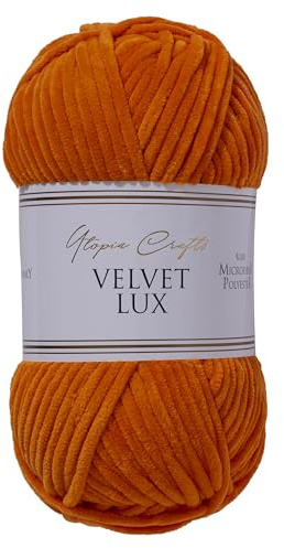 Utopia Crafts Velvet Lux Chenille Yarn 100g (Rusty Orange)