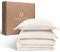 Magano® Premium Bettwäsche 135x200 Beige | Weich & Bügelfrei | Hypoallergen & Atmungsaktiv | Deckenbezug 135x200 cm + Kissenbezug 80x80 cm