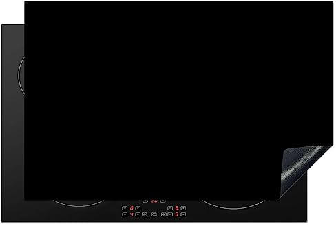 KitchenYeah© Induction Hob Cover Protector Mat 20.5x31.5 / 80x52 cm Kitchen Universal Ceramic Covers for Electric Cookers Vinyl Black - Solid - Brand