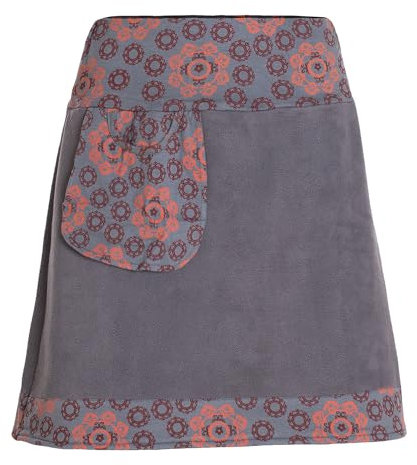 Vishes - Alternative Bekleidung - Thermorock Warmer Side-Bag Damen Winterrock kurz Minirock Fleece grau 38-40