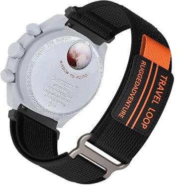 HYSDFFG Nylon Sport Bracelet pour Omega x Swatch MoonSwatch, Tressé Bracelet de Remplacement de Sport Souple Bande pour Femme et Homme Compatible avec Omega x Swatch MoonSwatch Bracelet (F)