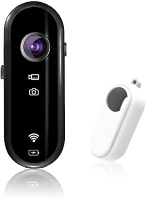 Plyisty Videocamera per Vlogging WiFi 1080P, POV a Mani Libere Mini Action Camera Stabilizzazione EIS, Montaggio Magnetico Ovunque Mini Body Camera per Moto [con Copertura in Silicone