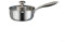Zilimontt Reliable 316 Stainless Steel Milk Pan With Lid,Five Layer Construction,Tempered Glass Lid Saucepan 16Cm,Sauce Pan With Glass Lid,Ergonomic Handle(16)