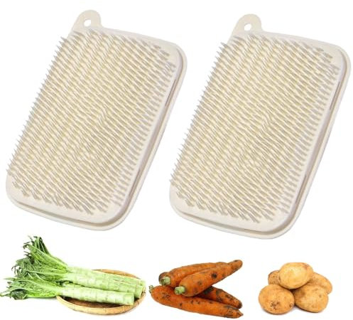 Vegetable Brush, 2 PCS Vegetable Brush Scrubber for Fruits, Potato Scrubber Potato Brush, Soft Bristle Brush for Potato/Carrots/Lotus Root