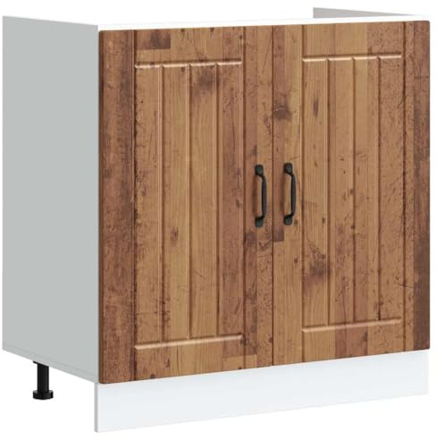 vidaXL Meuble de Base de lavabo Lucca Vieux Bois Bois d ingénierie