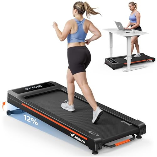 MERACH Heavy Duty Walking Pad Treadmill for Home, 12% Auto Incline