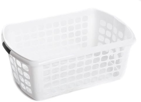 Wäschekorb Wäschewanne Wäschetrager Griffen Kunststoff 60cm Wäschesammler Korb Weiß