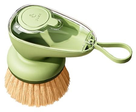 Spazzola per piatti con dispenser di sapone, spazzola da cucina ricaricabile, spugna per lavare i piatti, controllo del sapone integrato, ideale per la pulizia di pentole, padelle, lavelli, 26 cm, 1