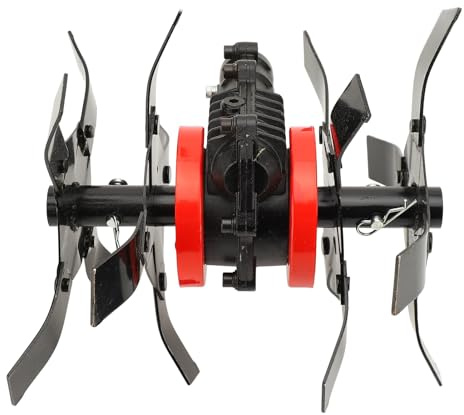 Cultivator Tool Wheel, Electric Tiller Wheel for Lawn Mower, 2 in 1 Multipurpose Garden Weeder and Soil Loosener with 28mm 9 Teeth, Universal Compatible Aluminum Alloy Wheel for Mo