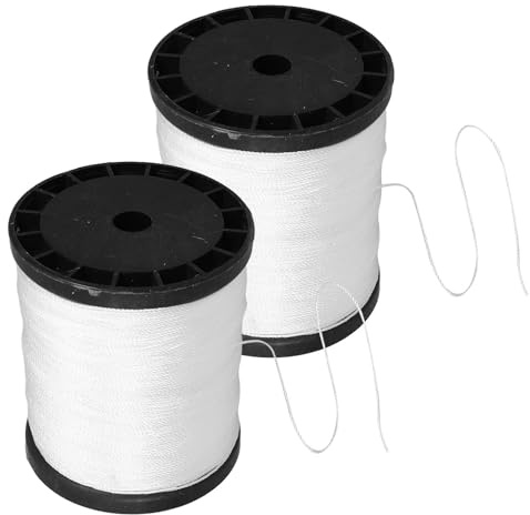 Kisangel Cuerda de Nailon Retorcida para Construcción y Albañilería, 2 Rollos 0,195 Kg, Hilo Resistente para Marcar y Atar en Obra, Herramienta Manual Versátil para Uso