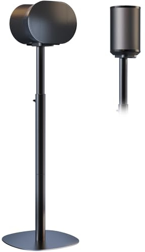 Soporte Individual para Altavoz Sonos Era 100 SL, Era 100 & 300 – Soporte de Suelo Ajustable 74–99 cm, Base Dual-Mount, Gestión de Cables, Máx. 5 kg, Negro