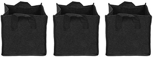 lvifloae 3st 23,5x23,5x25cm Filtväxtpåse med handtag,Tygodlingspåsar, Planteringspåsar för grönsaker,Square Grow Bags,Återanvändbar trädgårdsväxtodlingsbehållare ((3 liter)19,5 * 19,5 * 20)