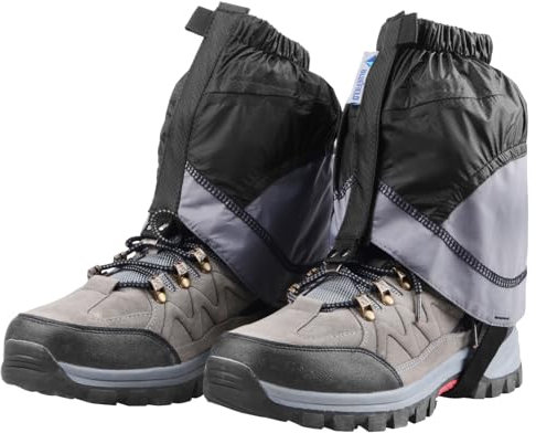 TRIWONDER Unisex wasserdichte Gamaschen, Leicht Trail Gaiters, Niedrig Gaiter für Wandern, Klettern, Jagd (1 Paar) (schwarz & grau)