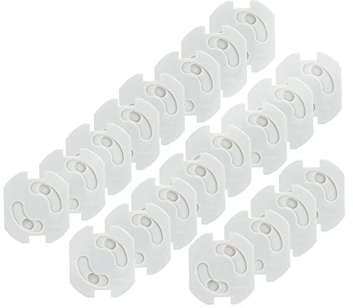 INTIRILIFE Klebe Steckdosen Abdeckung in Weiss - 3.7 x 3 cm - 20er Set Steckdosenschutz zum Kleben mit Drehmechanik für besseren Schutz - Steckdosensicherung