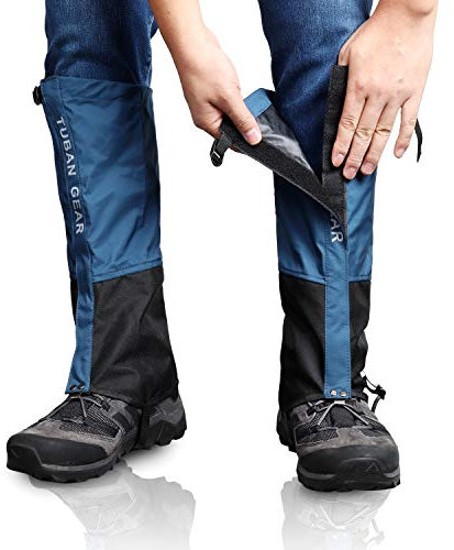 Outdoor Gamaschen, wasserdichte Staubdicht Einstellbare Atmungsaktive Beinschutz Gaiter für Outdoor-Hosen zum Wandern, Klettern,Trekking, Schneewandern 1 Paar (Blau, M)