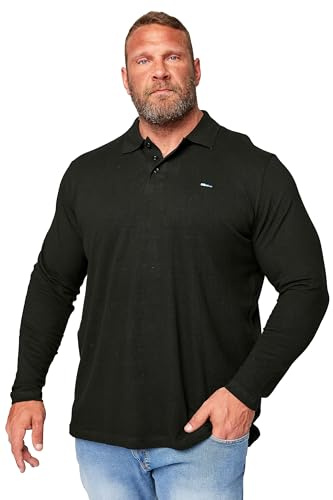 BadRhino Big & Tall Long Sleeve Core Polo Shirt - Men's - Plus Size Curve Black