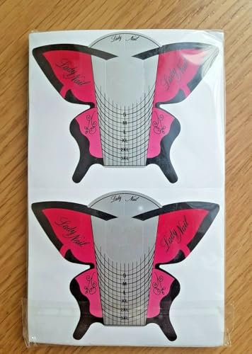 100 Pcs Nail Forms Self Adhesive Pink Nail Form Stickers Used For Acrylic UV Polygel Builder Gel Nail Extension Forms Nail Tip Sculpting Guides - Professional Salon & Home Use