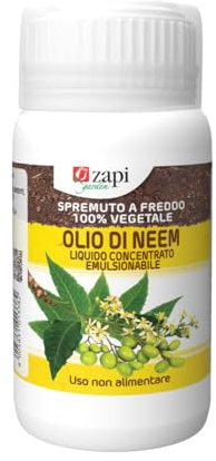 Zapi Garden | Olio di Neem Liquido Concentrato Emulsionabile, Spremuto a Freddo 100% Vegetale, 250ml