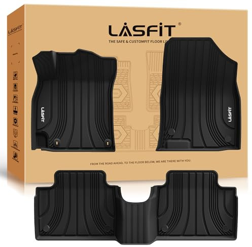 LASFIT Floor Mats for Hyundai Elantra 2026 2025 2024 2023 2022 2021 (Only Fit Gas & Automatic) & Elantra N 2022-2026 (Only Fit Automatic) Custom Fit TPE All Weather Floor Liners Car Mats, Black