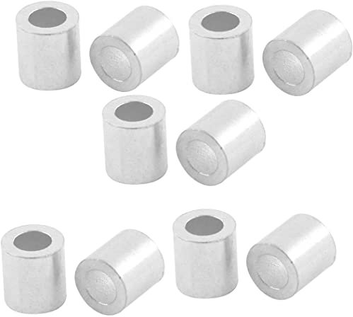 StahldrahtspannerDrahtseilklemme, greift Bolzen, Bolzenklemmen, Spannbefestigung, Aluminium-Kabelstopperhülsen for 4-mm-Drahtseil-Pressklemmen, 10 Stück