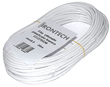 bricoleva.it Cavo Stendibiancheria - Filo da Esterno - Corda per Stendere Panni - Stendino da Balcone Bucato (Cavo Stendibiancheria In Ottone Plastificato Bianco - Ø 5mm)