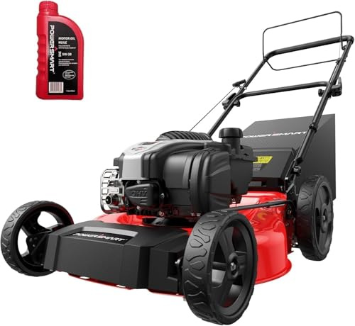 PowerSmart 21 B&S Engine 140cc Self-Propelled Lawn Mower – Durable Steel Deck, 6-Height Adjustments, 3-in-1 Mulching Versatility