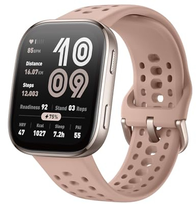 Amazfit Bip 6 Smart Watch 46mm, 14 Day Battery, 1.97 AMOLED Display, GPS & Free Maps, AI, Bluetooth Call & Text, Health, Fitness & Sleep Tracker, 140+ Workout Modes, 5 ATM Water-Resistance, Blush