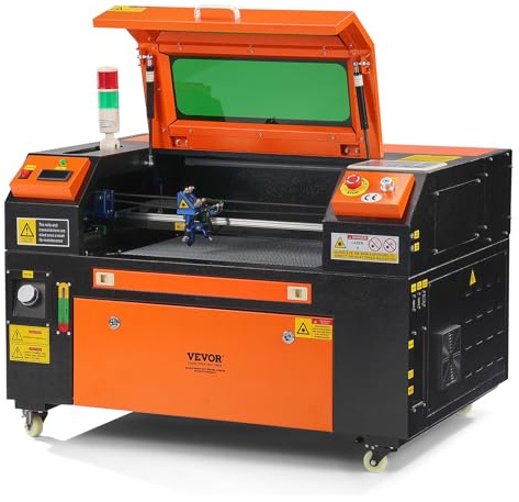 VEVOR 50 W CO2-Lasergravierer, 300x500mm, 500mm/s Laserschneidmaschine mit 2-Wege-Pass-Air-Assist, kompatibel mit LightBurn, CorelDRAW, AutoCAD, Windows, Mac OS, Linux, für Holz, Acryl, Stoff