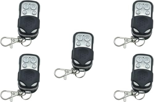 SQUADO Lot de 5 télécommandes universelles pour portails automatiques, 433,92 MHz, 4 boutons, code fixe,