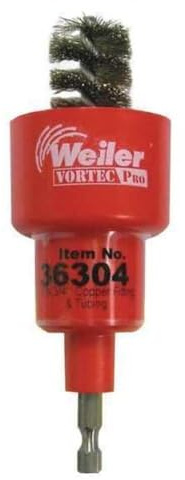 Weiler 36304 3/4 Inside Diameter, 7/8 Outside Diameter, 302 Stainless Steel Bristles, Turbo Tube Brush, Made in the USA