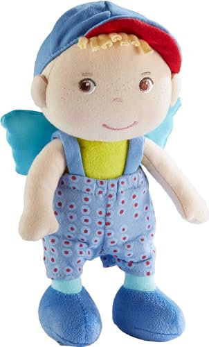 HABA Schutzengel Frido – Kuschelige Stoffpuppe (20 cm), perfektes Willkommensgeschenk für Babys & Kleinkinder – Waschbar bei 30 °C – 1304104001