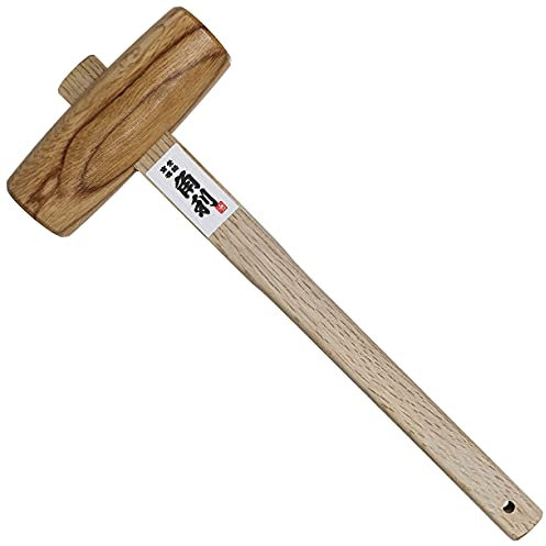 KAKURI Holzhammer für Holzbearbeitung, 42 mm, Eiche, japanischer Holzhammer zum Meißeln, Anpassen von japanischen Flugzeugen, Montage von Möbeln, hergestellt in Japan