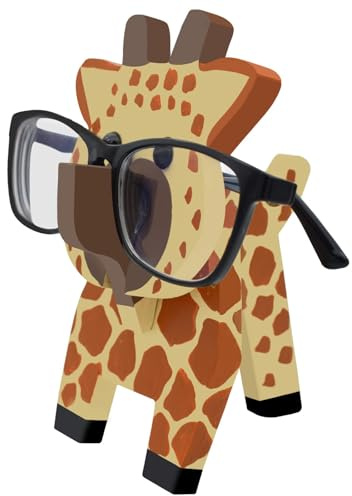 VIPbuy Giraff glasögonhållare, 3D träpussel djur glasögon ställ husdjur glasögonhållare solglasögon visningsställ gåvor hem kontor skrivbordsdekor