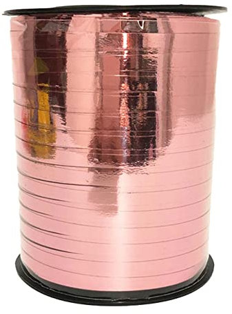 Roségold Geschenkband Spule (457m x 5mm) Ringelband,Rose Gold Ballonband für Bastelprojekte und Geschenke