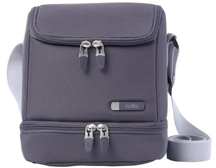 TOTTO - Bolsa Térmica Porta Alimentos 6 L, Modelo Batara, 20.5 x 22 x 14 cm, Bolsa Comida Trabajo, Bolsillo Auxiliar, Asa de Mano, Correa Ajustable, Fácil de Limpiar, Color Twill 2.0 Periscope