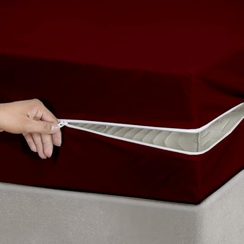 Spannbettlaken mit Reißverschluss, Wohnmobil, Etagengröße 122 x 190 cm, 38,1 cm tiefe Tasche, Fadenzahl 1800, 100 % gebürstete Mikrofaser, Reißverschluss-Spannbettlaken, nur 1 Spannbetttuch,