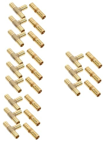 Garneck 4 Sätze Wasserleitungsverbinder-Set Adapter Schlauch männlich druckluftanschluss wasserleitung verbinder passend für Sanitärprojekte Quetschfittings aus Messing Kupfer Golden